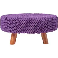 Homescapes STRICK-HOCKER lila, rund 62/62/30 cm