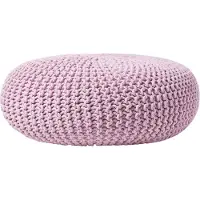 Homescapes STRICK-POUF rosa, Bodenkissen rund 70/70/23 cm