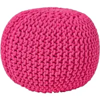 Homescapes STRICK-POUF pink, 40/40/35 cm