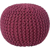 Homescapes STRICK-POUF weinrot, 40/40/35 cm