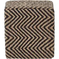 Homescapes SITZWÜRFEL Jute mit Ethno-Muster, 36/36/38 cm