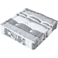 Homescapes SITZKISSEN Morocco grau-weiß gestreift 40/40/8 cm