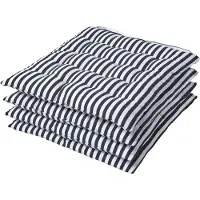 Homescapes STUHLKISSEN 4er-Set, 40/40/5 cm schwarz-weiß gestreift