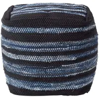 Homescapes SITZWÜRFEL Texas blau gestreift, 40/40/40 cm