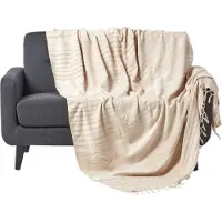 Homescapes WOHNDECKE Chenille 150/200 cm, 100% Baumwolle gestreift