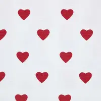 Homescapes BAUMWOLLSTOFF Meterware weiß mit roten Herzen, 150 cm