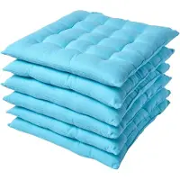 Homescapes STUHLKISSEN 6er-Set hellblau 40/40/6,5 cm