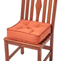 Homescapes SITZKISSEN terracotta 40/40/10 cm – Stuhlkissen Baumwolle