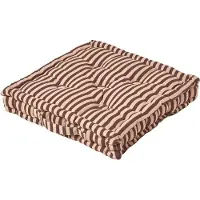 Homescapes SITZKISSEN braun-beige gestreift 50/50/10 cm