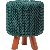 Homescapes STRICK-HOCKER tannengrün, Dreibein 32/32/42 cm