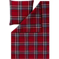 Estella Kuschelflanell Bettwäsche Hannes rot 135x200 cm + 80x80 cm