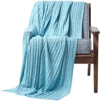 Homescapes STRICKDECKE 130/170 cm, Baumwolle mit Zopfmuster