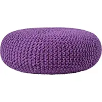 Homescapes STRICK-POUF lila, Bodenkissen rund 70/70/23 cm