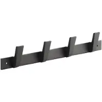 Sotech Blackline ALBUS Hakenleiste 345 mm mit 4 Haken Schwarz Pulverbeschichtet