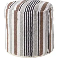 Homescapes SITZPOUF rund mit Streifenmuster, 40/40/45 cm