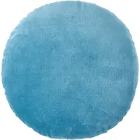 Homescapes DEKOKISSEN rund blau, Baumwollsamt?40 cm