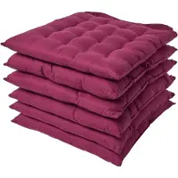 Homescapes STUHLKISSEN 6er-Set weinrot 40/40/6,5 cm