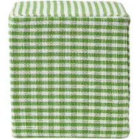 Homescapes SITZWÜRFEL Vichy-Karo grün, Hocker kariert 36/36/38 cm