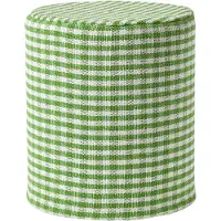 Homescapes SITZPOUF Vichy-Karo grün, Hocker rund 40/40/42 cm