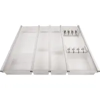 Ninka SOTECH Cuisio Besteckeinsatz transluzent weiß mit Messerblock 473 x 495-520 x 55 mm für 60 cm Schrankbreite