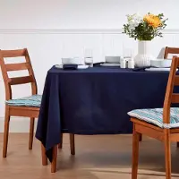 Homescapes TISCHDECKE dunkelblau 137/228 cm, 100% Baumwolle