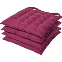 Homescapes STUHLKISSEN 4er-Set weinrot 40/40/6,5 cm