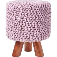 Homescapes STRICK-HOCKER rosa, Dreibein 32/32/42 cm