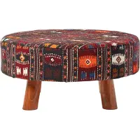 Homescapes SITZHOCKER rund mit Kelim-Muster, 62/62/30 cm