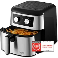 TZS First Austria Air Fryer 8L, 80-200°C, Mechanische Steuerung, Antihaftbeschichtung, 1700 W, Timer 60 Min, Edelstahl-Heizelement