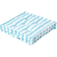 Homescapes SITZKISSEN blau-weiß gestreift 40/40/8 cm