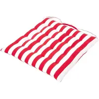 Homescapes STUHLKISSEN 40/40/5 cm rot-weiß gestreift