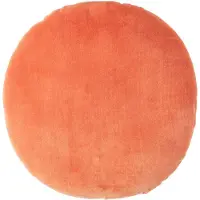 Homescapes DEKOKISSEN rund orange, Baumwollsamt?40 cm