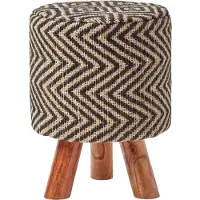 Homescapes DREIBEIN-HOCKER Jute gemustert, 32/32/42 cm