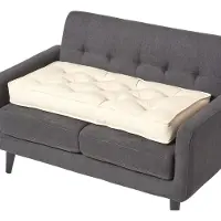 Homescapes SITZAUFLAGE für Zweisitzer-Sofa 100 x 48 cm – dickes Sitzkissen crème