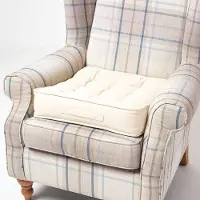Homescapes SITZKISSEN creme 50/50/10 cm – Sesselkissen, Baumwolle