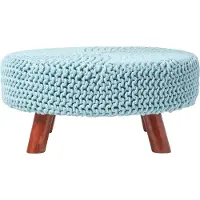 Homescapes STRICK-HOCKER pastellblau, rund 62/62/30 cm