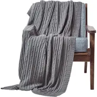 Homescapes STRICKDECKE 150/200 cm, Baumwolle mit Zopfmuster