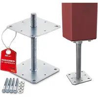 Sotech Pfostenträger M24 160 x 160 x 250 mm Stahl Verzinkt Höhenverstellbar Witterungsbeständig