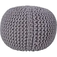 Homescapes STRICK-POUF grau, 40/40/35 cm