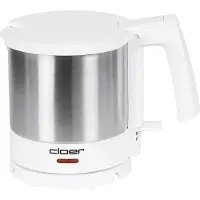 Cloer 4721, 1 l, 1800 W, Edelstahl, Weiß, Wasserstandsanzeige