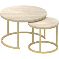 CALICOSY - Set aus 2 stapelbaren runden Beistelltischen - L70 cm
