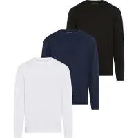 Man'S World Mans World Langarmshirt "neue Farbe " 3er-Pack, Langarm, unifarben, aus Baumwolle, im 3er-Pack