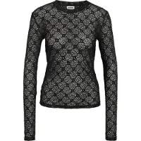 Noisy May Spitzenshirt "NMJUDITH L/S LACE TOP NOOS" Kunstfaser, regular fit