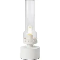 Markslöjd Kandella 1 Tischleuchte Sandy White/Clear - , Weiß, für Wohnzimmer, Glas