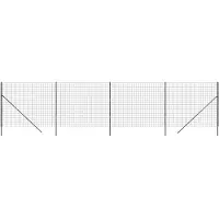 vidaXL Maschendrahtzaun Anthrazit 1,6x10 m Verzinkter Stahl