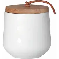 Räder - ZUHAUSE - Dose - Porzellan/Holz/Ledergriff - Ø 12,5 - Höhe: 12,5 cm