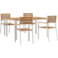 vidaXL Garten Essgruppe 5 pcs Massives Akazienholz und Edelstahl