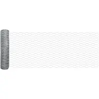 vidaXL Sechseckzaun mit Pfosten 10 x 0,5 m Verzinkter Stahl Silber