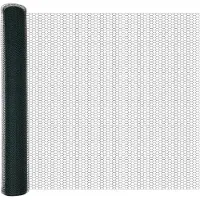 vidaXL Sechseckzaun mit Pfosten 100 x 1,2 m PVC-beschichteter Stahl