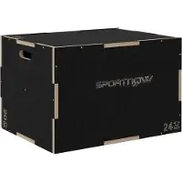 SPORTNOW Sprungbox Buchenholz Schwarz 76L x 61B x 51H cm